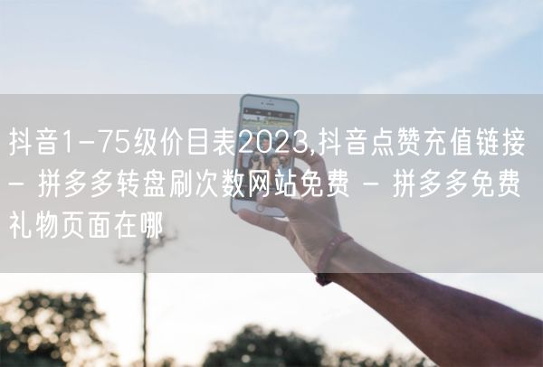 抖音1-75级价目表2023,抖音点赞充值链接 - 拼多多转盘刷次数网站免费 -